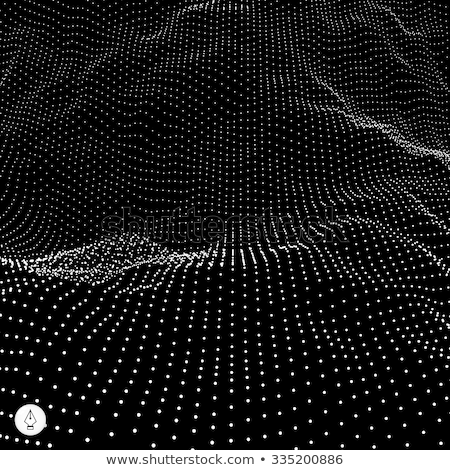 Сток-фото: Technology Landscape Vector Tech Surface Dot Land Geometric Data Particle Wireframe Big Flow 3