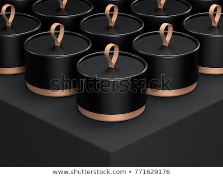 Stockfoto: Cylinder Golden Gift Box 3d