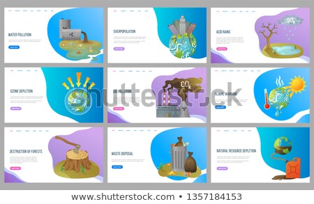 [[stock_photo]]: Overpopulation And Forest Destruction Website Set