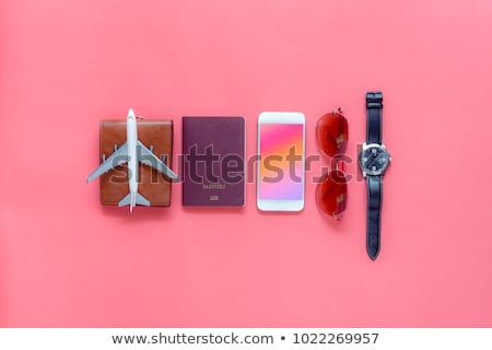 Stock fotó: Business Trip Concept Accessories On Desk Table