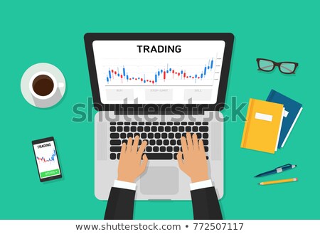 Stock foto: Mobile Trading Banner Online Trading Flat Style