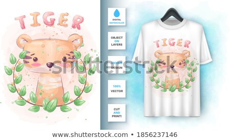 Watercolor Tiger Poster And Merchandising ストックフォト © rwgusev