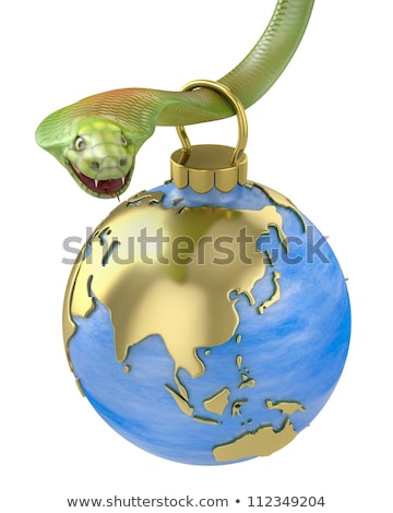 Stock foto: Cobra On A Christmas Bauble Asia Part