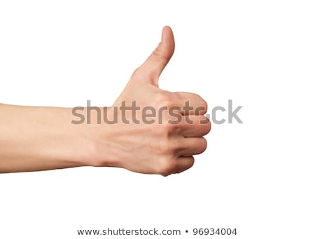 Foto stock: Male Hand Showing Thumbs Up Sign Isolated On White
