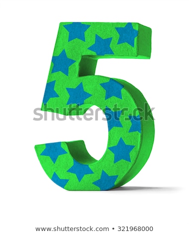 Colorful Paper Mache Number On A White Background - Number 57 Stock fotó © Zerbor