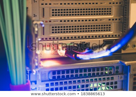 Stockfoto: Fiber Optic Channels In The Dark Closeup