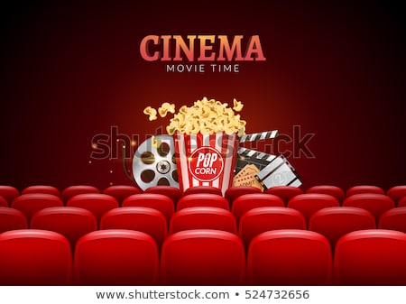 Stockfoto: Movie Cinema Or Theater Hall For Film Premier Poster Design With