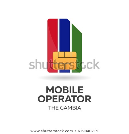 Stock fotó: The Gambia Mobile Operator Sim Card With Flag Vector Illustration