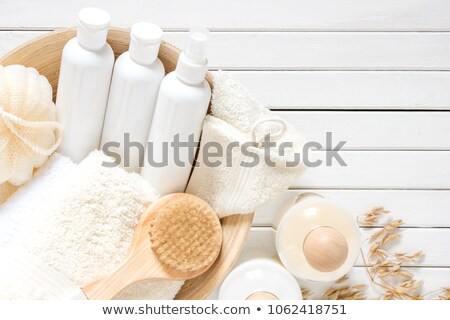 [[stock_photo]]: Blank White Beige Cosmetics Bottles With Spikelets On White Wood Board Copy Space Mock Up