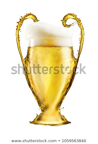 Football Cup Made From Beer Isolated On White Background Stockfoto © artjazz