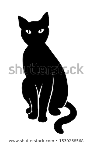 Stock photo: Cute Witch And Cat Halloween Image 1