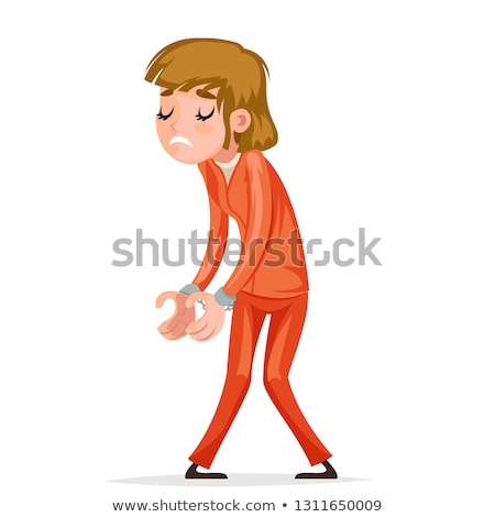 Stock photo: Angry Cartoon Girl Burglar