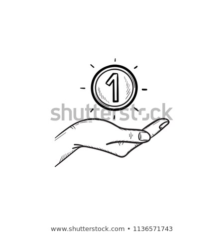 [[stock_photo]]: Hand And One Coin Hand Drawn Outline Doodle Icon