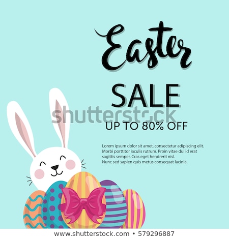 Stockfoto: Easter Sale Illustration With Color Painted Egg And Typography Element On Abstract Background Vecto