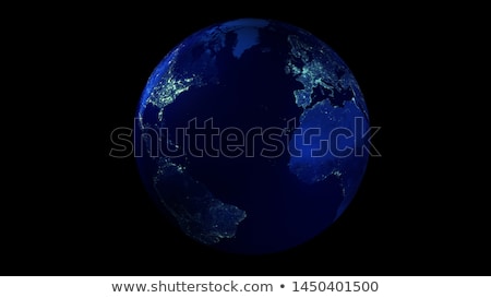 Stockfoto: The Night Half Of The Earth From Space Showing North America And Asia