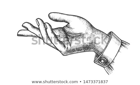 Foto d'archivio: Girl Hand Gesture Show Direction Handdrawn Vector