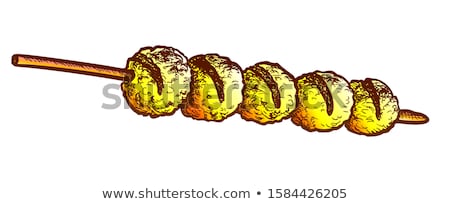 Stock photo: Cheese Balls Fried Kebab Fastfood Retro Vector