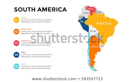 Stock foto: Colored South America Map