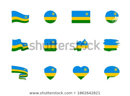 Zdjęcia stock: National Flag Of The Rwanda In The Shape Of A Heart And The Inscription I Love Rwanda Vector Illust