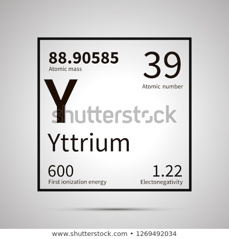 Stockfoto: Yttrium Chemical Element With First Ionization Energy Atomic Mass And Electronegativity Values Sim