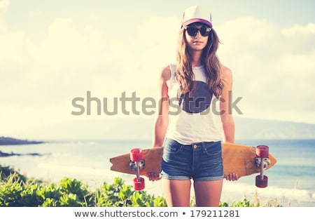 Stockfoto: Ooie · Sexy · Vrouw · Met · Rode · Lippen · En · Bikini