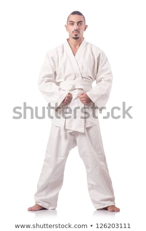 Man In White Kimono Training Karate Stock fotó © Elnur