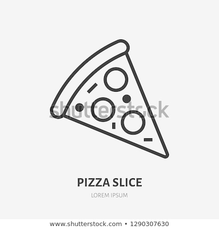 Stock fotó: Outline Fast Food Piece Of Pizza Icon Illustration