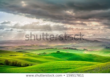 Сток-фото: Tuscany Sunset Rural Landscape Rolling Hills And Farmland