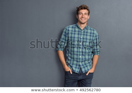 Zdjęcia stock: Portrait Of A Handsome Man In Shirt Standing