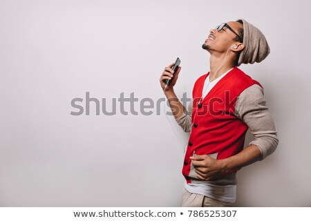 Stock photo: Portrait Of Excited African American Man Having Stylish Afro Hai