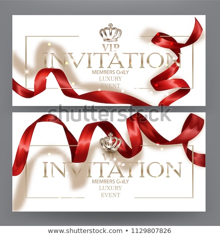 Foto stock: Abstract Curly Silk Ribbon On Red Background Exclusive Luxury B