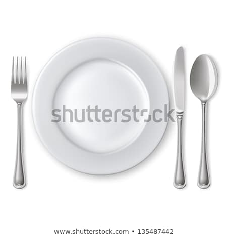 Empty Plate Fork Spoon And Knife [[stock_photo]] © ElenaShow