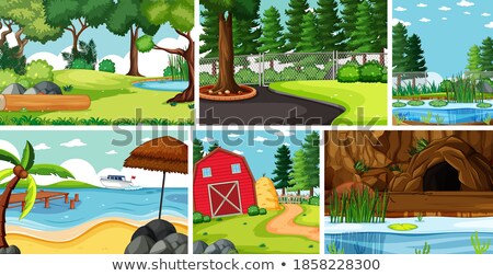 Foto stock: Six Nature Scenes With Different Locations