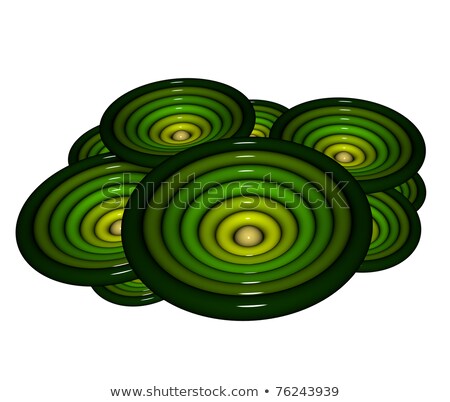 Stock foto: 3d Render Of Abstract Radial Tube Green Flower Pattern