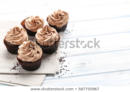 ストックフォト: Colorful Chocolate Cupcakes On White