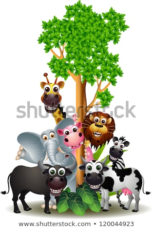 Foto stock: Cow Cartoon With Blank Sign