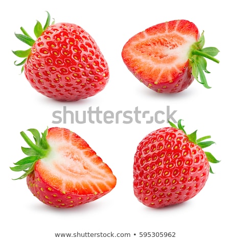 Stock fotó: Single Half Of Strawberry Isolated