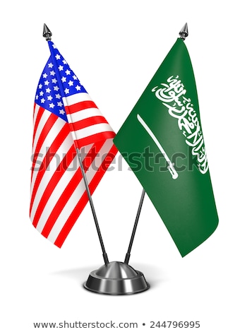Foto stock: Usa And Saudi Arabia - Miniature Flags
