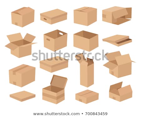 Foto d'archivio: Vector Cartoon Style Illustration Of Closed Paper Boxes