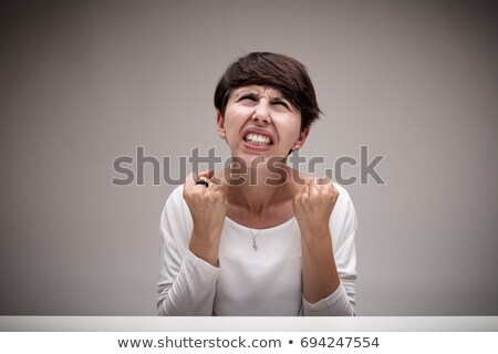 Foto stock: Very Angry Woman Flipping Out A Fit Of Anger