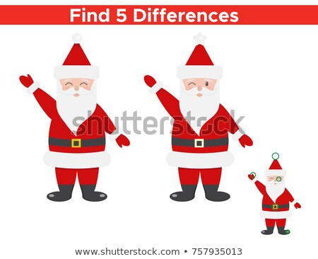 Stock fotó: Find 5 Differences Santa Claus