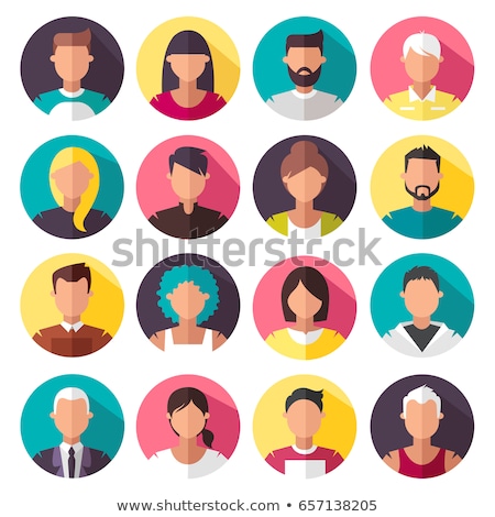 Foto stock: Rounded User Portrait Flat Icon