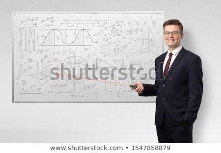 Сток-фото: Professor On Whiteboard Teaching Geometry