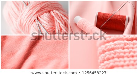 Foto stock: Needlework Collage In Living Coral Color