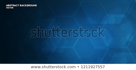 Сток-фото: Blue 3d Hexagon Tech Background Vector Illustration