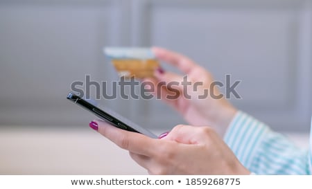 Stock foto: Close Up Of Woman Using Black Interactive Panel