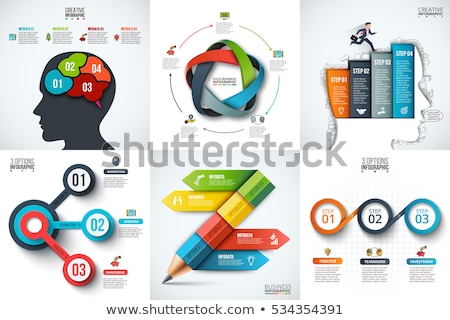 Stok fotoğraf: Infographic Layout For Brainstorming Concept Background With Graphs Sketches