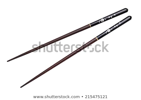 Сток-фото: Black Chopsticks With Flower Pattern