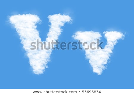 Stock fotó: Letter V Cloud Font Symbol White Alphabet Sign On Blue Sky