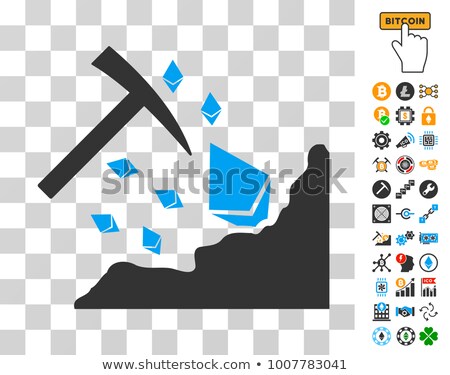 Foto stock: Ethereum Mining Hammer Flat Icon